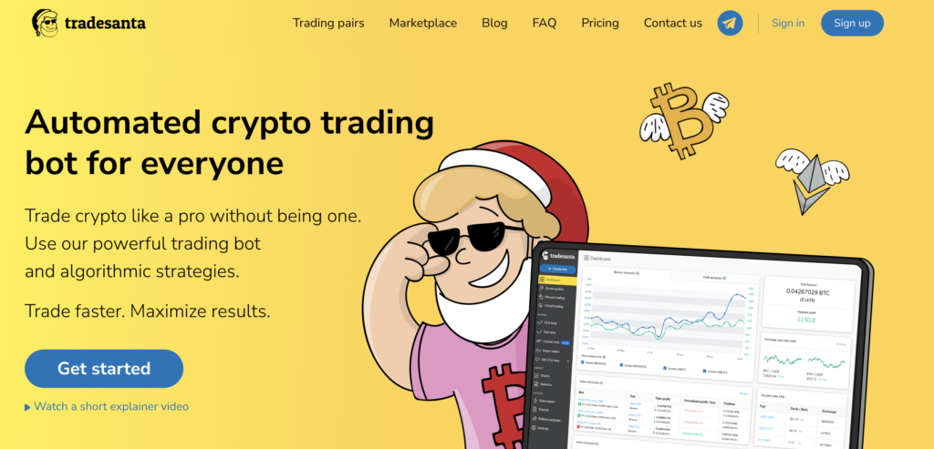 TradeSanta website screenshot 